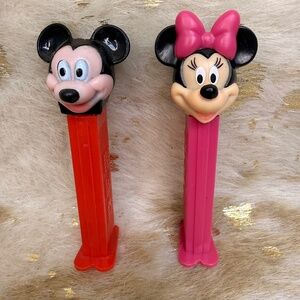 Vintage Mickey and Mini Mouse PEZ Dispensers Collectors Item Disney Characters